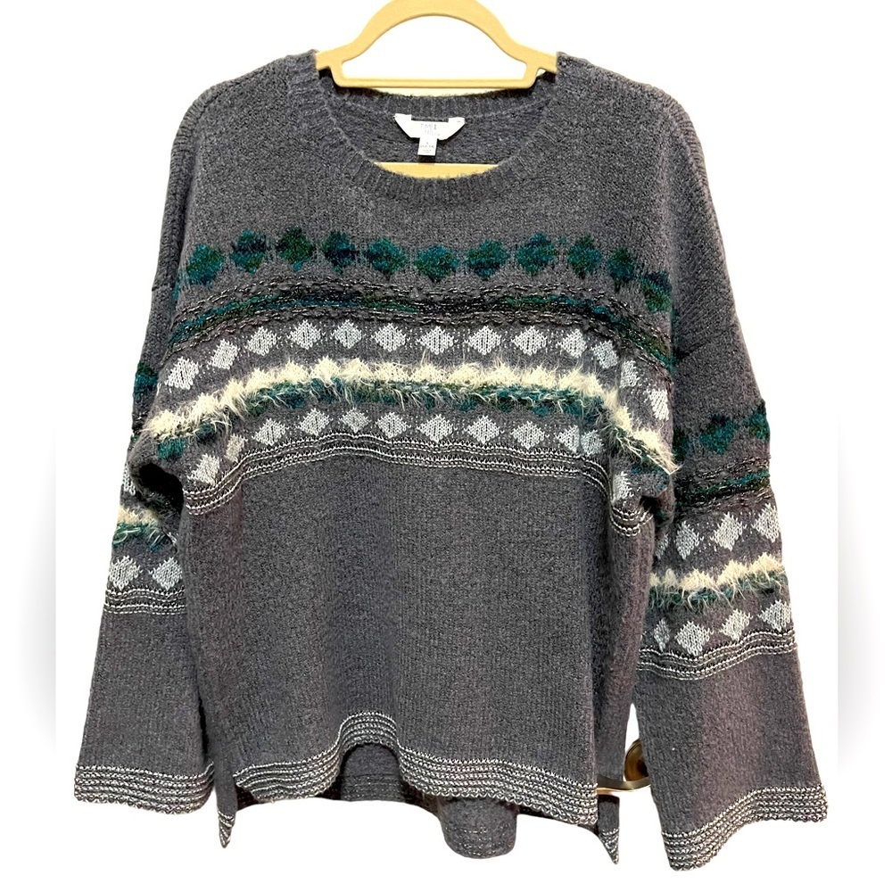 Time and Tru - grey crew neck long sweater - size L